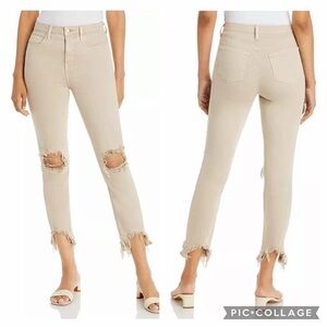 L'AGENCE High Line High Rise‎ Skinny Jeans Biscuit Destructed Women's Size 27
